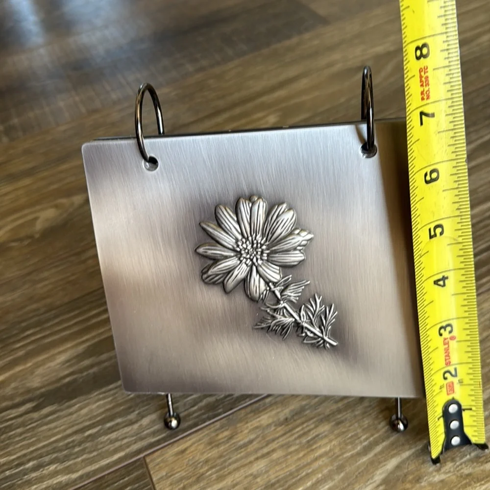 Silver Floral Metal Photo Frame Display